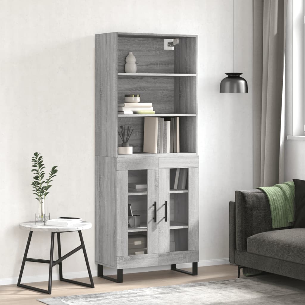 Highboard Gray Sonoma 69.5 x 34 x 180 cm Particleboard