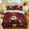 Christmas Printing Bedding Set Santa Claus Pattern Duvet Cover With pillowcase for Adult Teens Bedroom Decor multiple sizes