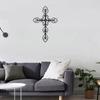 Metallkreuz Wanddekoration Innen Außen Wandkunst Skulpturen Hängende Ornamente für Zuhause Schlafzimmer Wohnzimmer Dekorationen