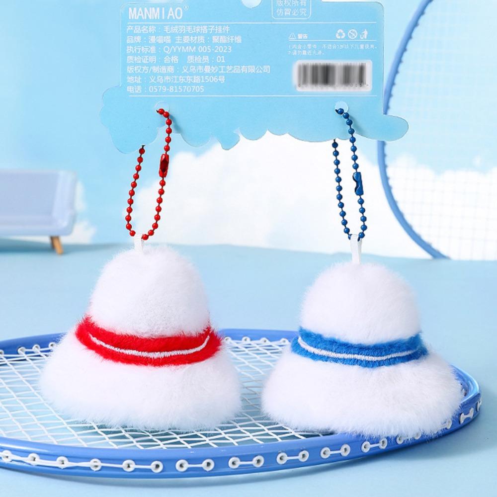 Plush Keyring Badminton Couple Keychains Stuffed Doll Badminton Plush Toy Keychain Backpack Decor