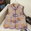 Zijden Jacquard Damesvest met Kikkerknopen - Nieuwe Chinese Stijl voor Lente & Herfst