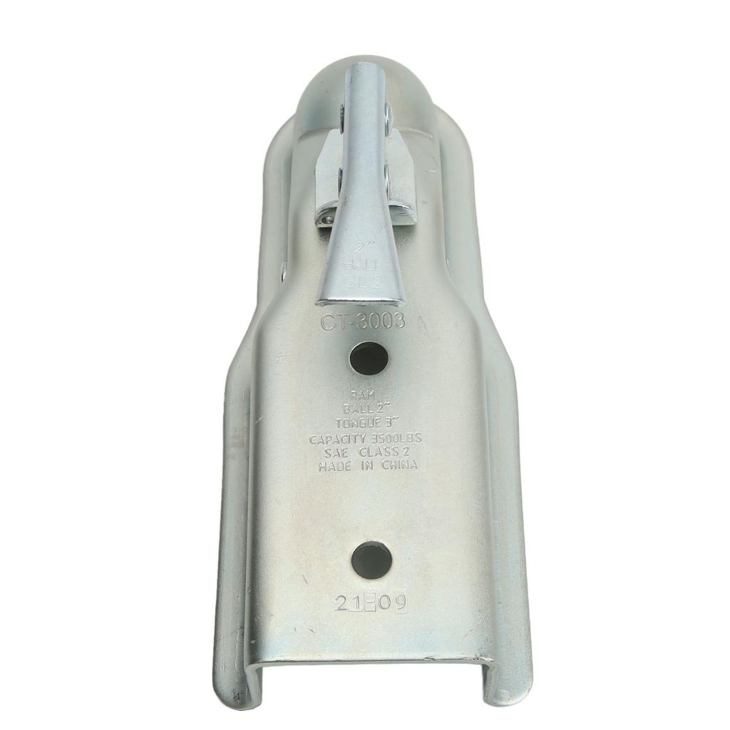 Straight Tongue Trailer Coupler 2in Hitch Ball 3in Channel 3500 Load Capacity for 76mm Square Tube