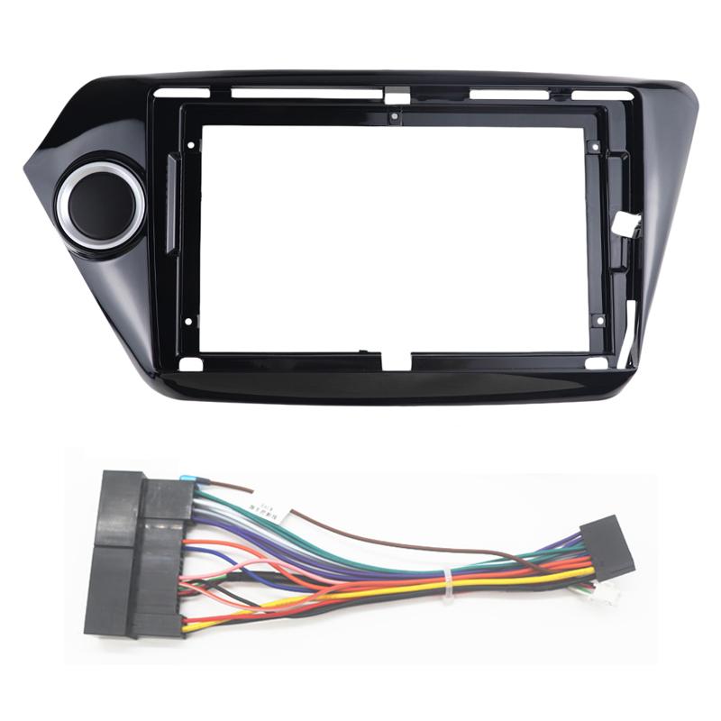 Kit de cadre d'autoradio Android 2 Din 9 pouces pour Kia k2 Rio 3 2010-2016, garniture de tableau de bord stéréo automatique, plaque frontale