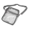 Clear Messenger Bag PVC Transparent Zipper Waterproof Adjustable Purse Messenger Shoulder Bag for Boys Girls Grey