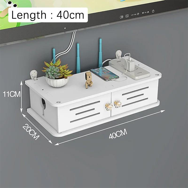 WIFI Router Wall Mounted Organizer Shelf Cable Power Plus Wire TV Set-Top Box Storage Rack for Home Office Storage Supplies