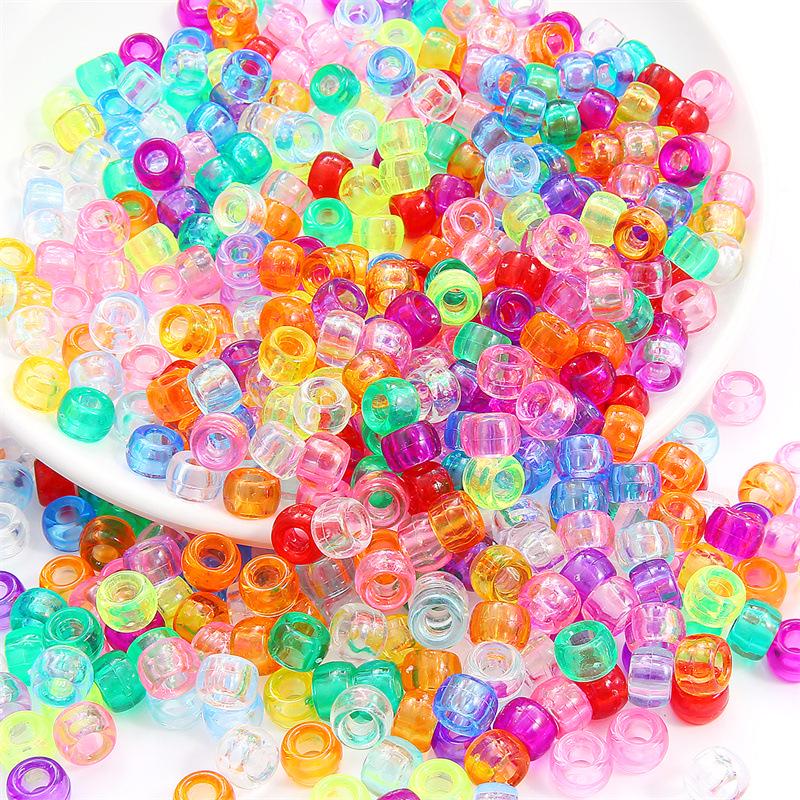 Acrylic Large Hole Barrel Beads 9x6mm for DIY Bracelet Jewelry Making