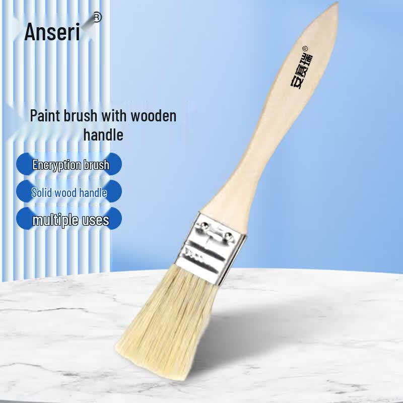 Ansell Wooden Handle Paint and Oil Brushes (20-Pack) 1 inch, Blended Pig Bristle
