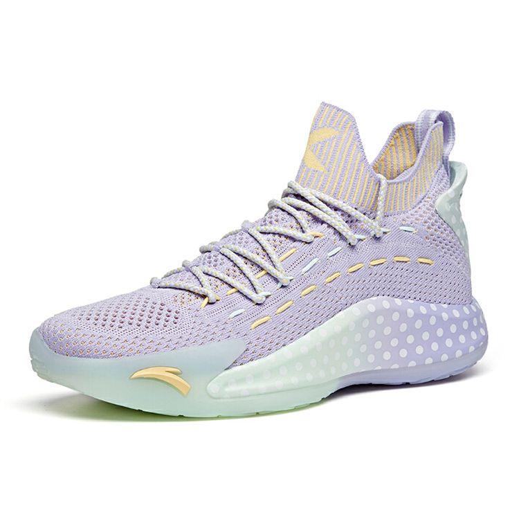 Anta KT5 Comfortable Shock Absorption Non-Slip Wear-Resistant Mid-Top Basketball Shoes Men Sneakers Purple 112021102-7