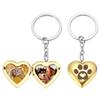 [uxcell] Heart Locket Keychain for Women, Gold Dog Paw Print Photo Locket Keychain, Stainless Steel Paw Print Photo Frame Pendant Keychain, Gift Box