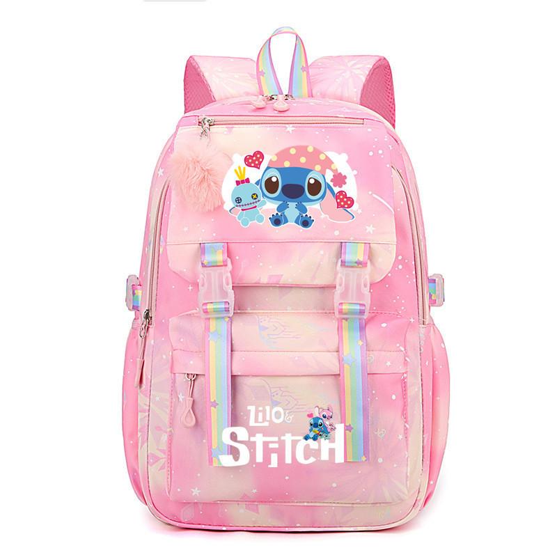Student Schoolbag Large Capacity Backpack Rainbow Print Cartoon Outdoor Backpack