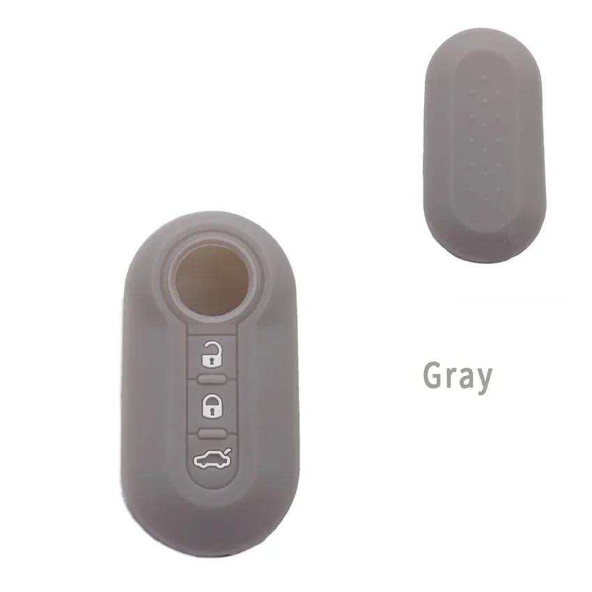 Xinyuexin 3 Buttons Silicone Car Key Case Cover for Fiat 500 Flip Folding Remote Key Shell for Fiat Punto Panda Car Accessories