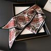Fashion Double-layer Simulated Silk Women's Headscarf, Spring and Autumn Thin Streamer Bevel Scarf Temperament Small Silk Scarf Decorative Scarf Thin