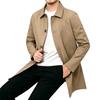 Men's High-Grade Mid-Length Casual Windbreaker Lapel Jacket for Spring, Summer, and Autumn