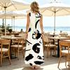 Women's Sleeveless Long Tank Dress,Abstract Art Collection Beach Vacation Dress Loose Fit,Lightweight & Breathable,Versatile for Daily & Holiday Wear