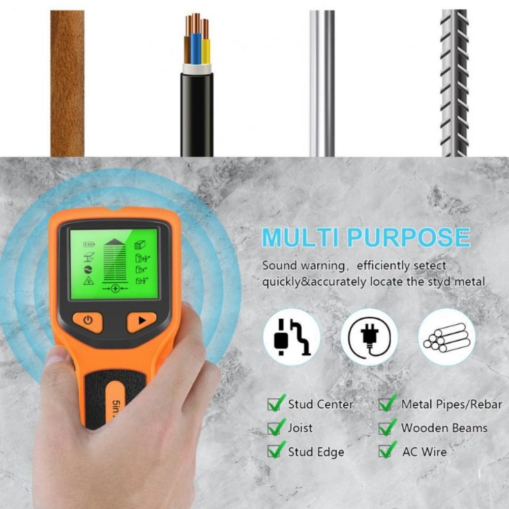 Edge Locator Stud Finder For TV Installation 5 Scanning Modes Wood Metal Pipe Detection AC Wiring Detection Backlit LCD Display