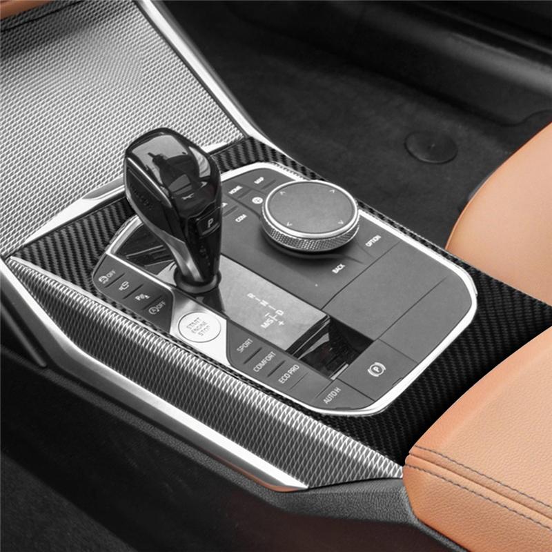 For BMW 3 Series G20 2019-2020 Accessories Car Interior Button Panel Cover Decorative Carbon Fiber Sticker