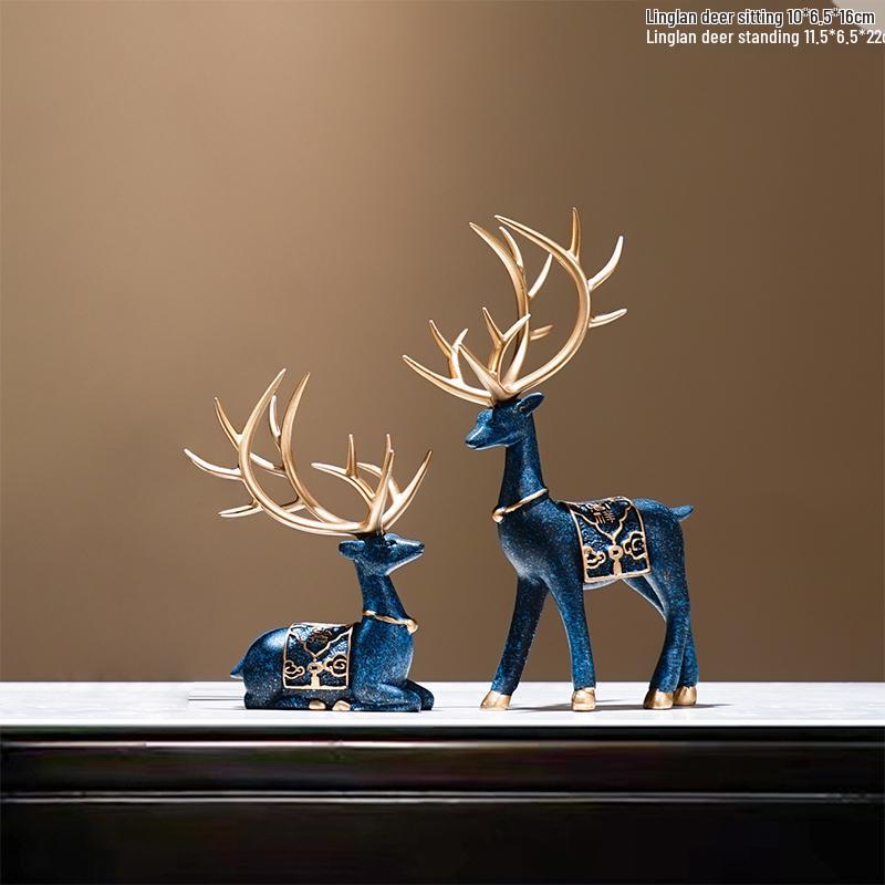 Zen Deer Ornament: Chinese Style Vase for Living Room, Wine Cabinet, and Coffee Table Decor