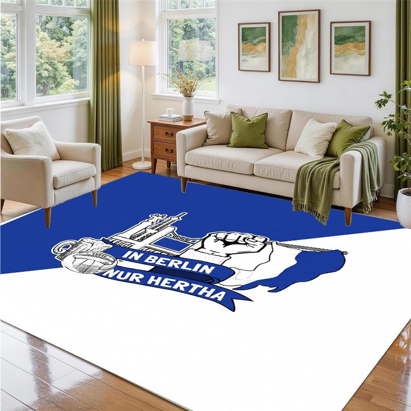 hertha bsc FC Design Crystal Velvet Rug Soft Decorative Mat for Bedroom Entrance