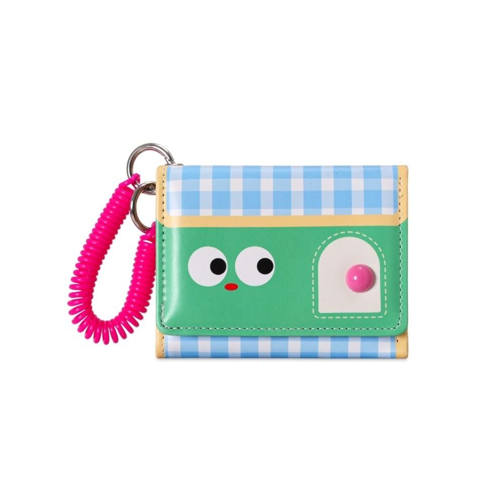 

Tri-fold Dopamine Color Short Wallet Multifunctional Cartoon Coin Purse Change Storage зелений