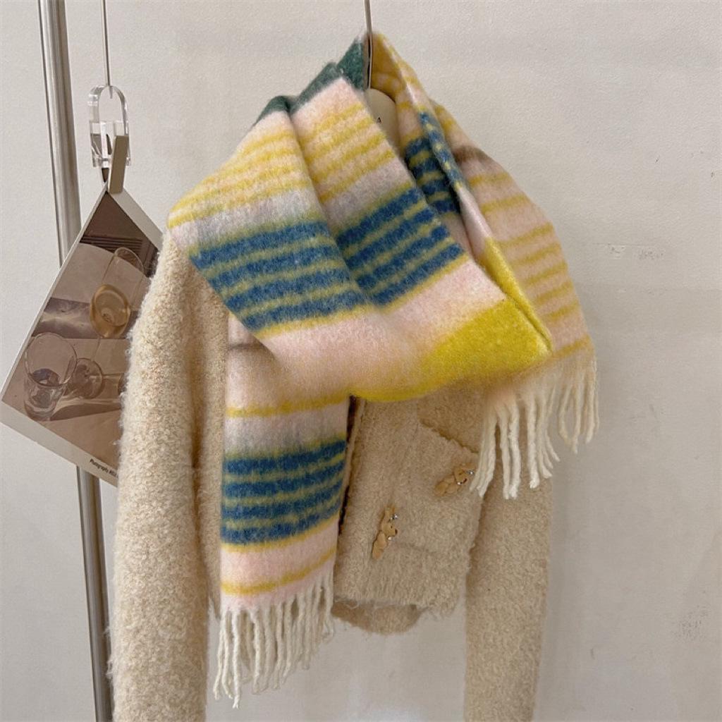 2024 TAIHOU Saturn Wool Scarf: Vivian Stripe Embroidery - Christmas & New Year Limited Edition