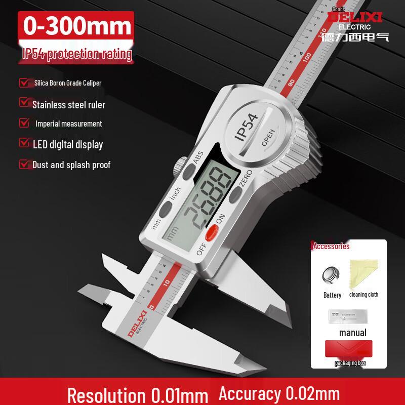 Delixi High Precision Digital Vernier Caliper Overspeed Chip