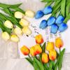 10pcs Simulation Plant PU Tulips Fake Flowers El Wedding Decorative Pink Tulip Branch Home Decoration Artificial Flowers