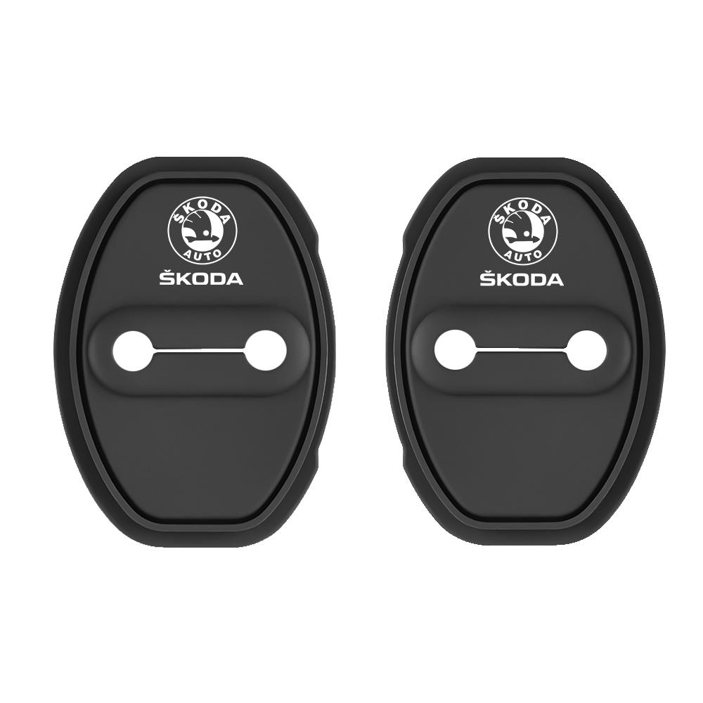 AAAAP1 2/4PCS Silicone Car Door Lock Protector Cover Buckle Auto Accessories For Skoda Octavia Kamiq Fabia Kodiaq Rapid Karoq Scala S