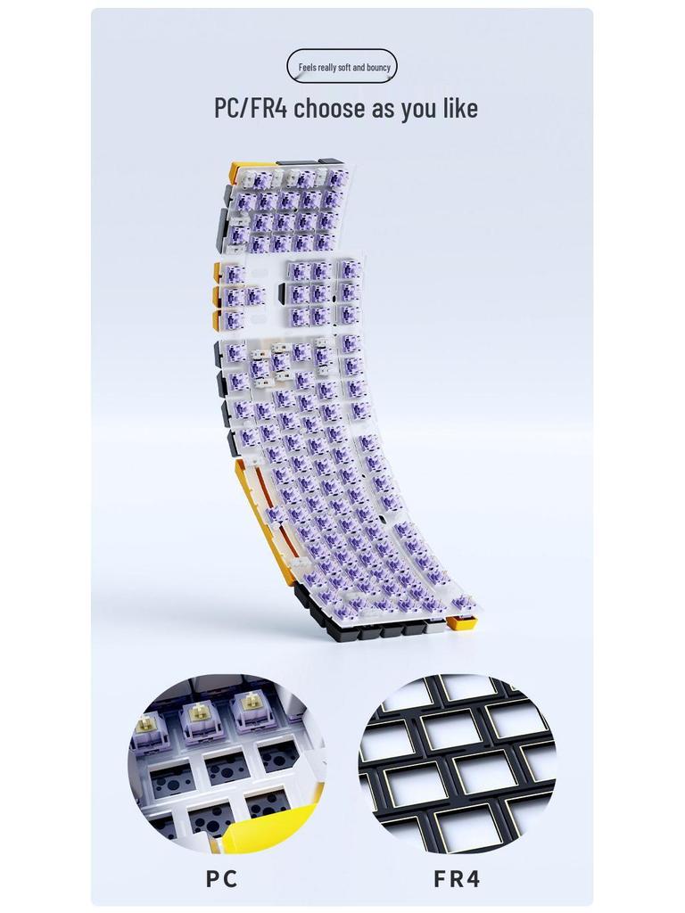 AJAZZ AK35I V3 Hot-Swap Mechanical Keyboard, Gasket Mount, PBT Keycaps