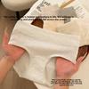 Plus-size Women Spring and Summer Simple Pure Cotton Antibacterial Extended Bottom Crotch Non-scratch Briefs