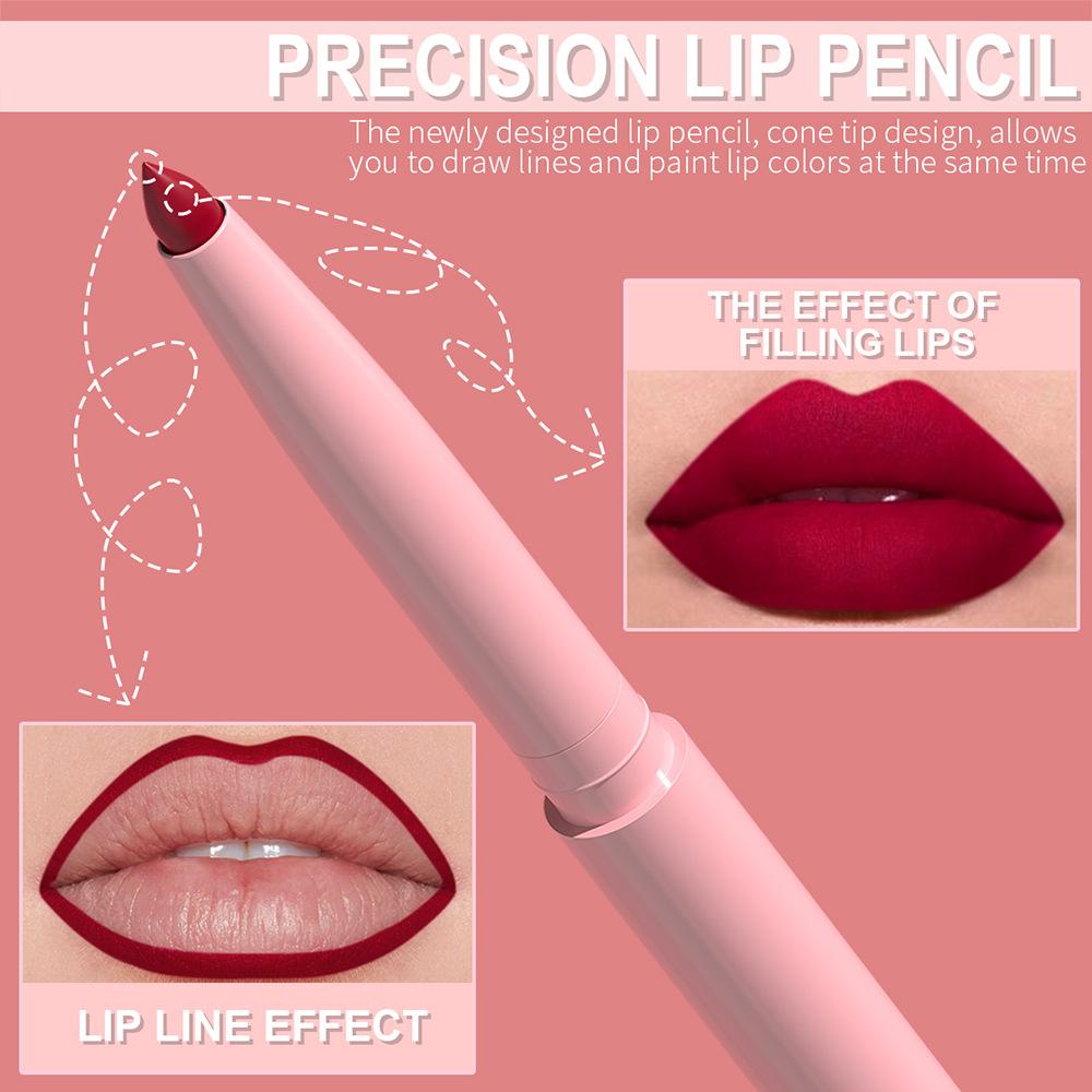 6 sztuk/zestaw konturówka do ust Nude Lip Liner Set wodoodporna matowa szminka o długotrwałym działaniu błyszczyk odporny na rozmazywanie łatwa aplikacja prezent dla każdego rodzaju skóry