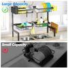 4 Baskets 2-Tier Over The Sink Dish Drying Rack 26.57-35 Large Sink Rack for Kitchen Extensible and Adjustable Saving Kitchen S