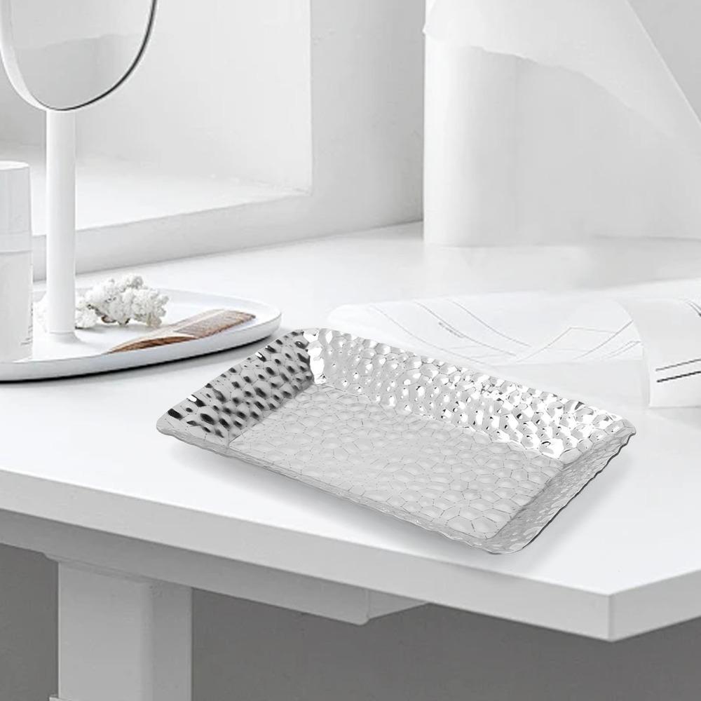 2Pcs Anti-spill Edge Food Serving Plate Thickened Organizer Tray Display Dish  Bathroom