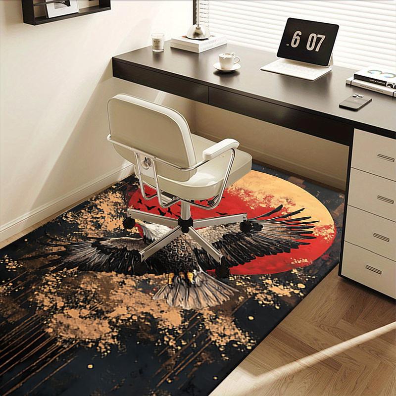 Eagle and Moon Office Chair Mat Large Desk Carpet for Home Decor, Sofa Rug, Gift Idea for Office or Living Room
