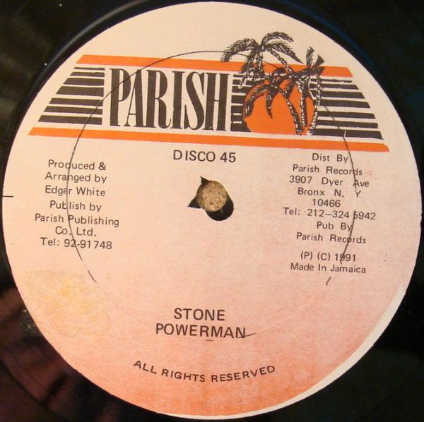 

12inch Record POWERMAN Stone NONE Parish 1991 Jamaica Reggae Ska Dub Used