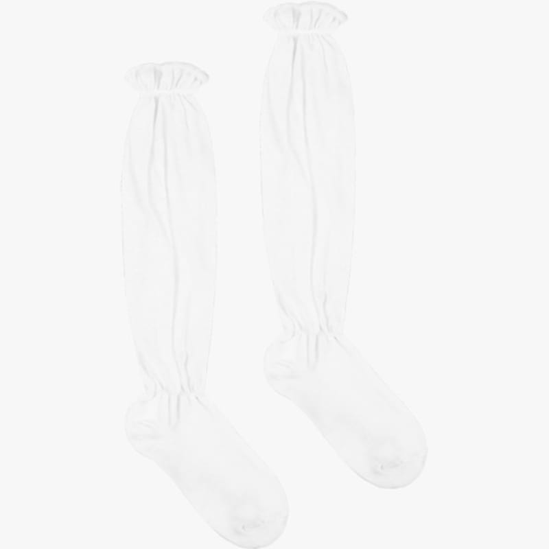 PINK PINEAPPLE FRILL see-THROUGH KNEE SOCKS_WHITE