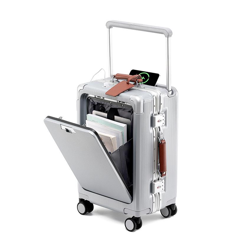 Drop-Resistant 24" Front-Opening Suitcase Set with Lock (20" Carry-On Included)