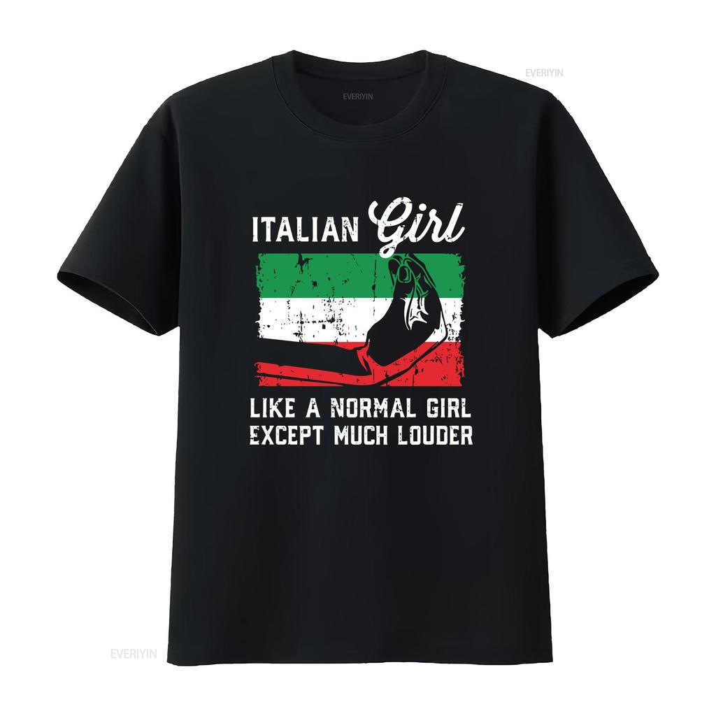 Italian Girl T Shirt Loud Italy Flag ArT vintage Washed graphic Stylish Unisex designer clothes Casual Top For Everyday Wear