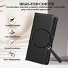 For iPhone 11 Cell Phone Case Lines Imprinted Built-in Mirror Anti-drop Leather Cover with 2 Straps