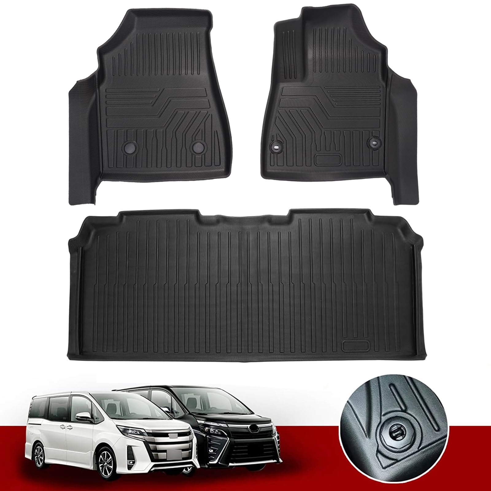 

YORKNEIC Toyota New Voxy Коврики для пола 90-й серии New Noah 90-й серии Дизайн Водонепроницаемый 3D Автомобильный коврик Резиновый коврик Материал TPE Передний Второй Износостойкий Черный чёрный