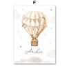 Cute Bear Balloon Aircraft Moon Cloud Balloon Nursery Wall Art Canvas Painting Posters And Prints Pictures Baby Kids Room Decor