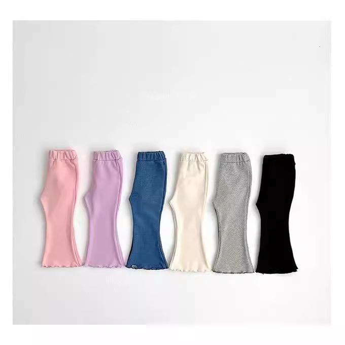 Schlaghosen im koreanischen Stil für Babymädchen - Modische Rüschenkante, Freizeitkleidung für Frühling, Sommer und Herbst