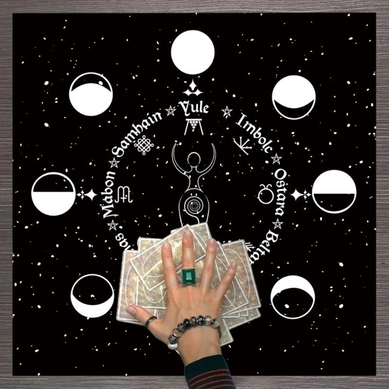 60x60cm Tarot Card Tablecloth Flannel Geometric Figure Divination Altar Cloth Board Game Oracles Card Pad Runes Support