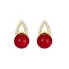 Elegant French Geometric Pearl Triangle Earrings for Women - Luxurious, Gentle, High-End Style Jewelry
