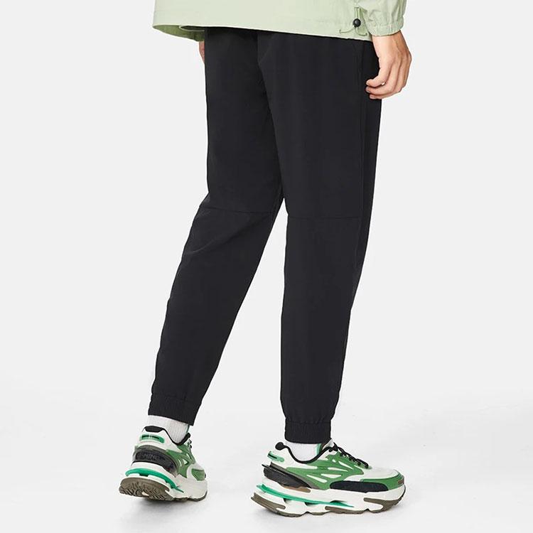 Li-Ning Wade Series Tapered Reflective Three-Dimensional Cut Knitted Sports Pants Men Bottoms Black AYKS385-1