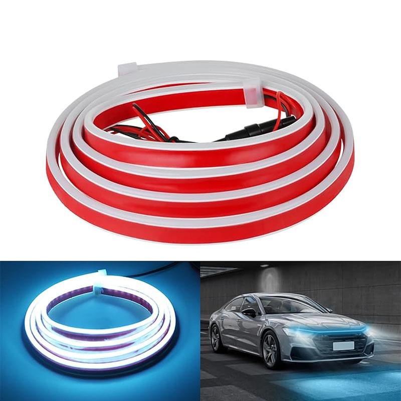 

Daytime Running Lights LED Engine Hood Light Bar Kit High Brightness Flexible Hood Strip Waterproof for SUV Truck Accessories 1.5M