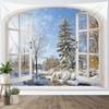 Tapisserie murale à suspendre pour sapin de Noël avec renne du matin d'hiver, décoration murale pour sapin de Noël, magnifique sapin de Noël, cadeaux pour cheminée