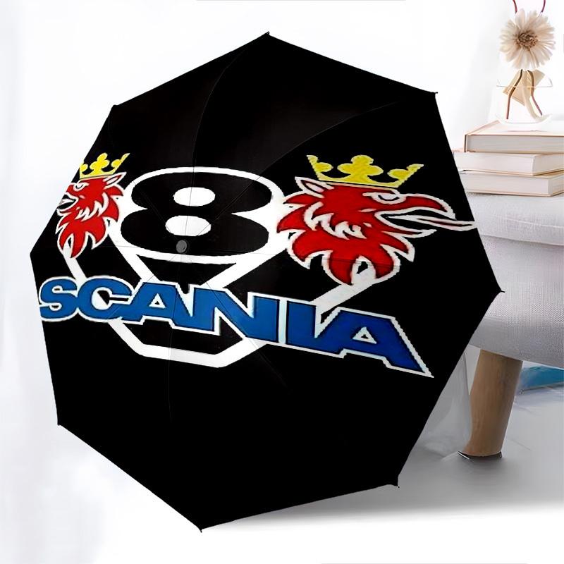 1pc Scania 8 Automatic Open Close Umbrella Windproof Canopy, Automatic Open Close Button10171