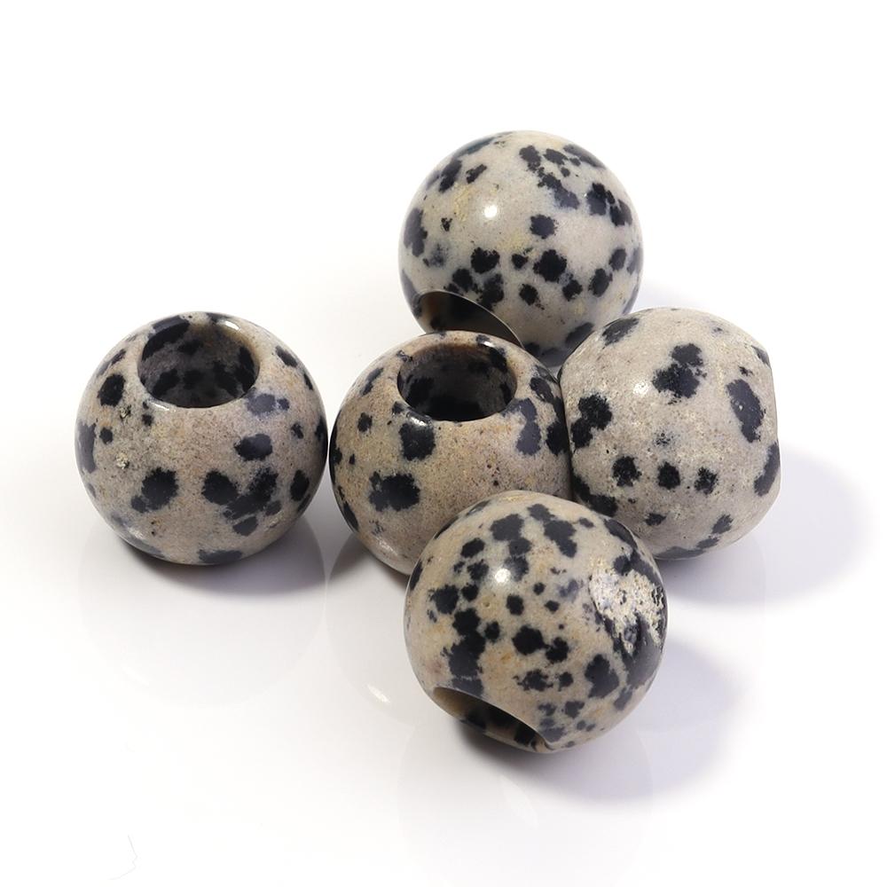 5pcs/lot Natural Stone Big Hole Beads Agate Jade Tiger Eye Turquoise Loose Beads For DIY Handmade Bracelet Earrings Accessories