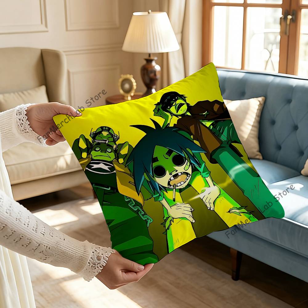 GGorillaz Rock Band Cushion For Bedroom Car Coffee Shop Room and Living Room Sofa Decorative Pillow Cover Case