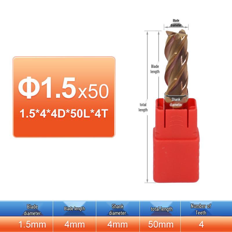 

4-Flute 55° Tungsten Steel Extended Length End Mill for CNC Cutting